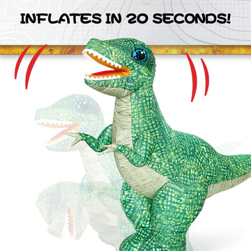 Jovow 2.4GHZ Remote Control Inflatable Dinosaur Toy for Kids,Electric Toy Dinosaur with 360Rotation,Forward & Backward,Rechargea
