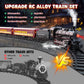 Hot Bee Train Set For Boys, Alloy Remote Control Train Sets With Steam Locomotive, Light Up Cars And Tracks, Electric Trains Set