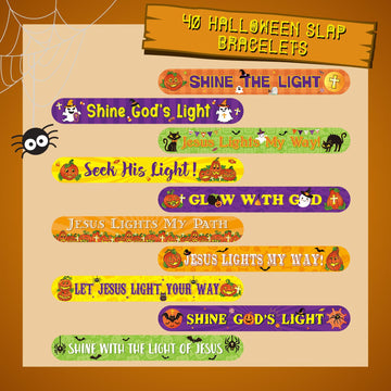 Frienda 40 Pcs Halloween Slap Bracelets Halloween Party Supplies And Decorations Halloween Bracelet With Pumpkin Bat Spider Pattern Kids' Play Bracelets For Office Home School Halloween Party Gifts