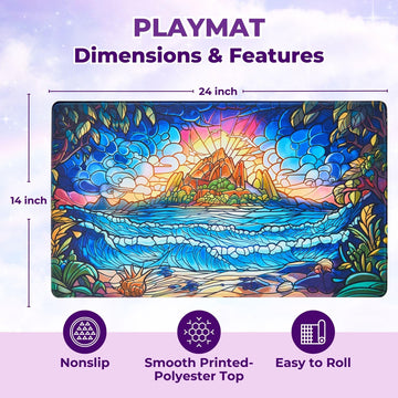 MTG Playmat 24x14 Inches - Magic The Gathering Playmat with Original Handcrafted Art  Non-Slip TCG Playmat with Rubber Bottom and Stitched Edges  Commander TCG Rollable & Foldable Card Mat (Red BM)