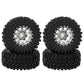 Meus Racing 1.2 Beadlock Wheels Tires Set Brass Rim For Trx4M Scx24 Fcx24 Ax24 1/24 1/18 Rc Crawler Car, Negative 4Mm 42G (Silve