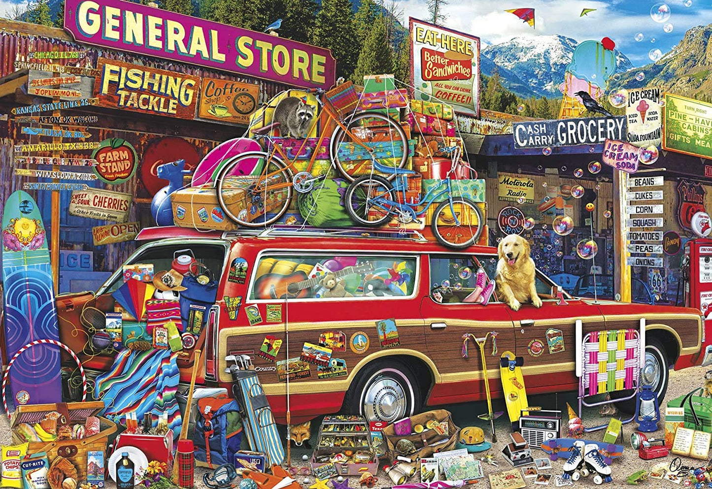 Buffalo Games 2000 Piece Jigsaw Puzzle - Aimee Stewart Family Vacation, Large, Multicolor, Model 2067, Paperboard