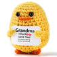 Zlsptk Positive Crochet Animals Duck Emotional Support Plush Funny Gift For Women Friends Grandma Birthday Emotional Support Dol
