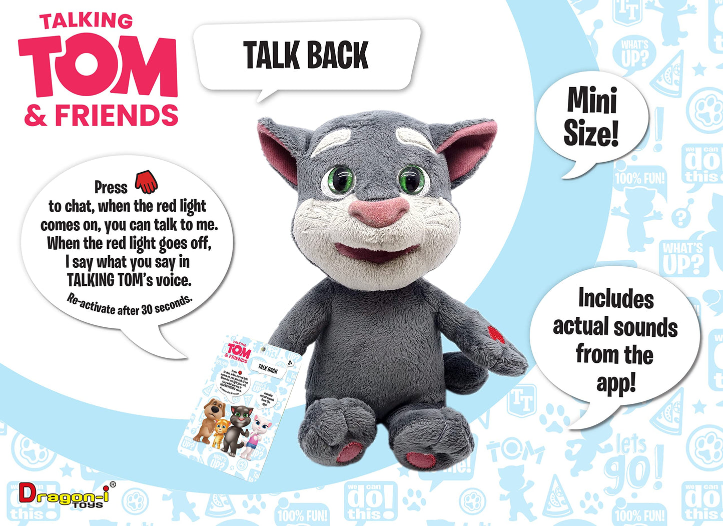 Relsy Official Talking Tom & Friends 10 Inch Tom Plush Toy With Interactive Talkback & App Sounds Features | An Original, Fun & Educational Cuddle Toy