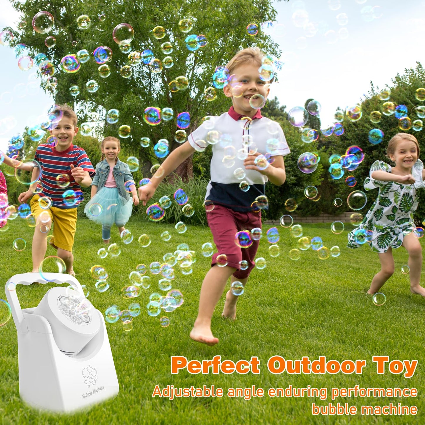 Bubble Machine Automatic Bubble Blower For Kids Batteries Operated Portable Bubble Maker Electric Bubble Machine Adjust Angle By