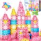 Magnetic Tiles 102pcs with 2 Stairs 2 Dolls Princess Castle Kids Ages 312