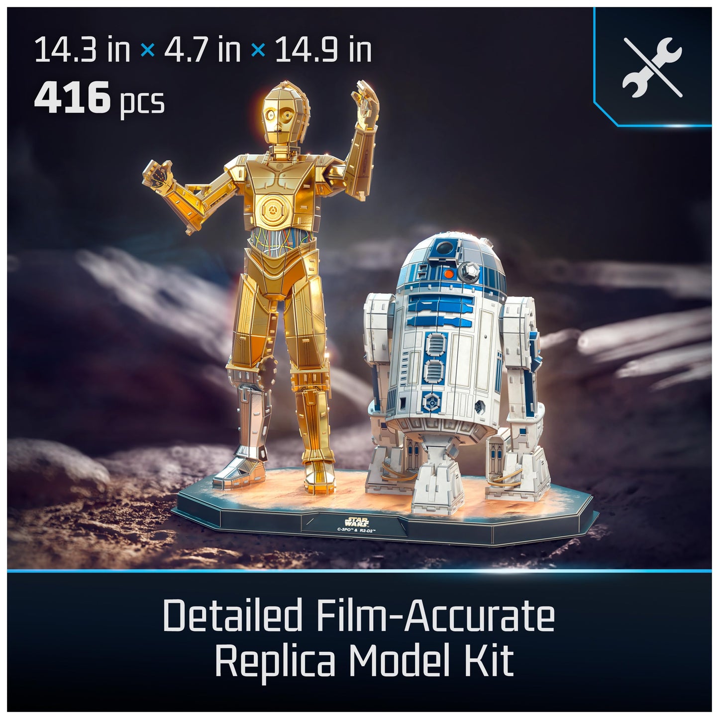4D Build  Star Wars C-3PO & R2-D2 3D Model Kit with Stand  Star Wars Collectibles & Desk D?cor  mature-themed Puzzles  Building Toys  3D Puzzles for mature-themeds & Teens  416 Pieces  for Ages 12 & Up
