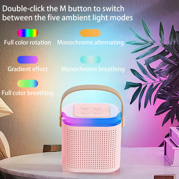 Mini Karaoke Machine For Kids,Portable Bluetooth Speaker With Wireless Microphone For Kids Toddler,Gifts For Girls And Boys Birthday (Pink 2 Mic) (Pink 1 Mic)