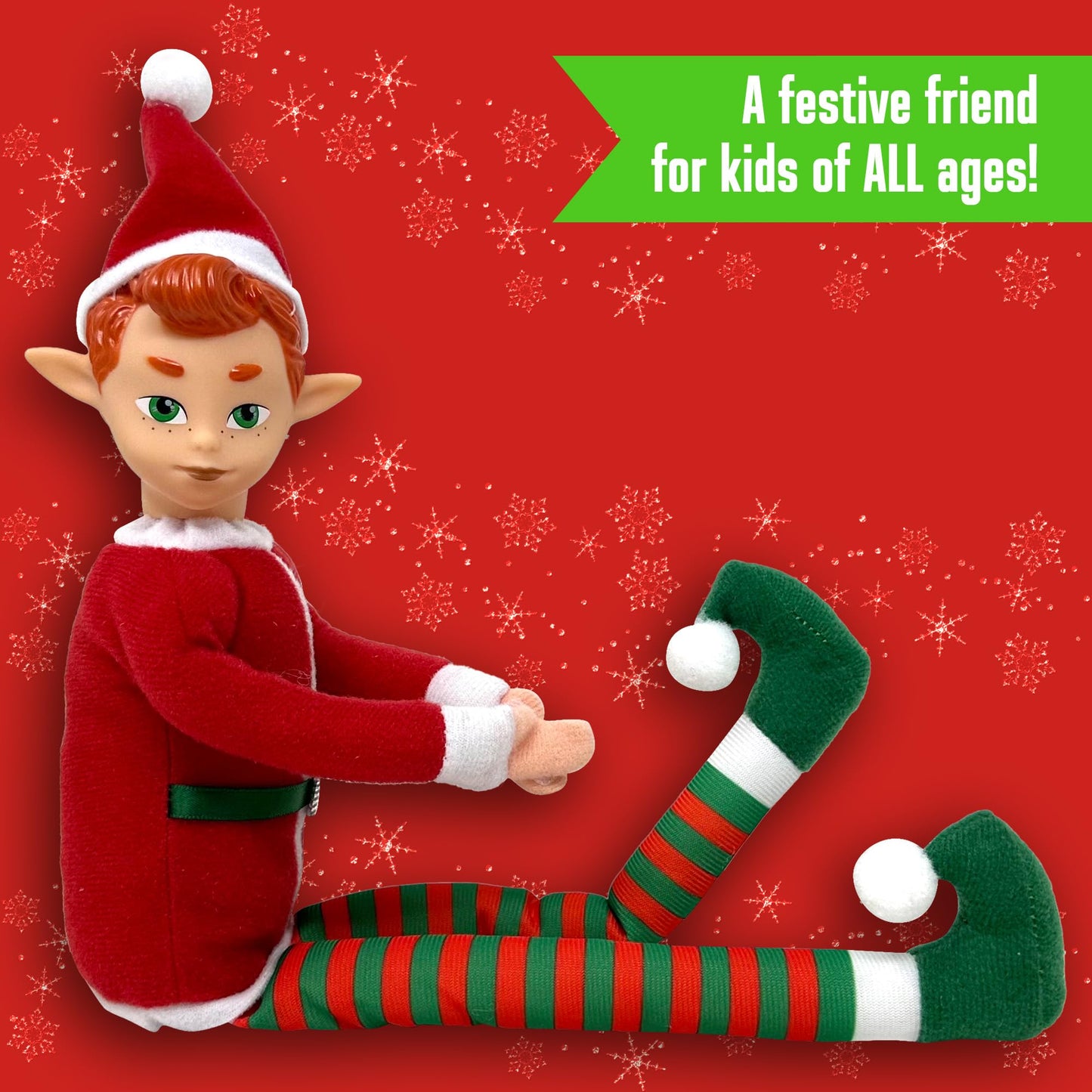 The Original Elf 12" Plush Christmas Elf Doll - Poseable Cotton Shelf Sitter, White - Perfect for Decorations & Gifts