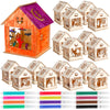 Winnerwhy Haunted House With Colored Markers, Halloween Painting Craft Kit, Wood Graffiti Crafts Diy Pumpkin Witch Ghost Haunted