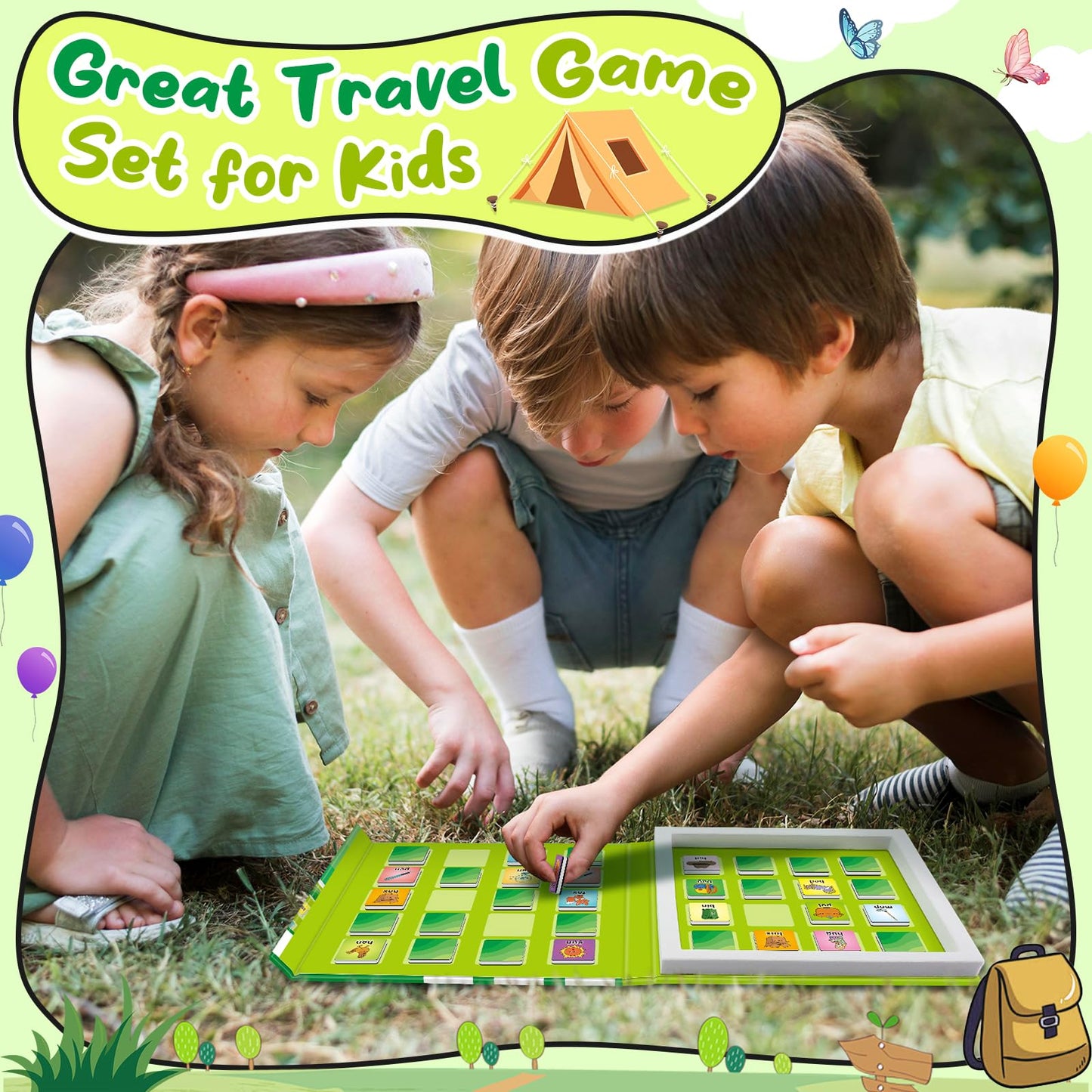 Torlam Magnetic Cvc Word Match Game, Phonics Memory Games For Kids, Travel Party Camping Road Family Night Airplane Car Trip Act