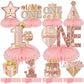 Turypaty 10Pcs 1St Birthday Decorations Honeycomb Centerpieces For Baby Girls, Pink Rose Gold Miss Onederful First Birthday Tabl