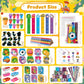 BenLouis 120Pcs Kids Party Favors Sets Stampers Pencils Stickers School Stationery Bulk for Kids 4-8-12 Classroom Birthday Cand