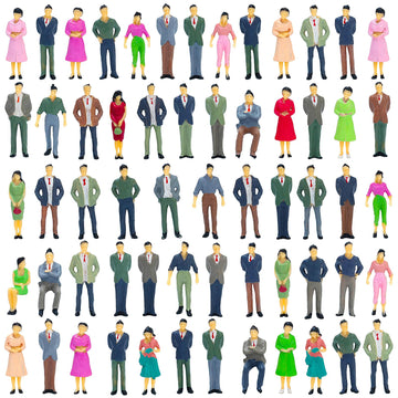 Onest 60 Pieces 1: 50 Scale Miniature People Figurines Mini Plastic Figurines Dollhouse Accessories Mini Figures Hand Painted St