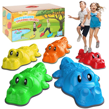 Flybakiz Stepping Stones For Kids,5 Pcs Non-Slip Jumping Balance Rocks Toys For Toddlers Outdoor Indoor Play Gift,Sensory Obstac