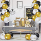 45 Piece 12 Inch Birthday Party Latex Balloons Birthday Anniversary Party Decoration White Gold Black Theme Party Balloon For Birthday Party Supplies Indoor Outdoor Decor (50Th)