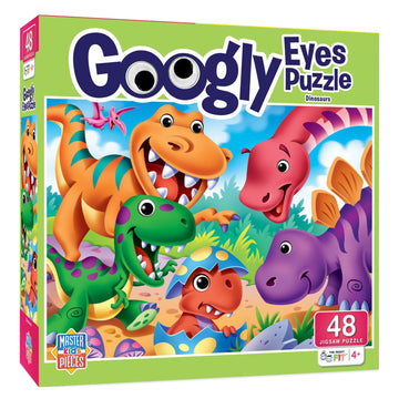 Masterpieces - 48 Piece Jigsaw Puzzle For Kids 4+ Years, Dinosaurs With Googly Eyes, Educational And Fun Game, Gift Idea For Chi
