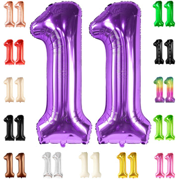 Katchon, Giant Purple 11 Balloon Number - 40 Inch | Foil Number 11 Balloon Purple For 11Th Birthday Decorations For Girls | Purple 11 Birthday Balloon | Purple 11 Balloons Number Birthday Decorations