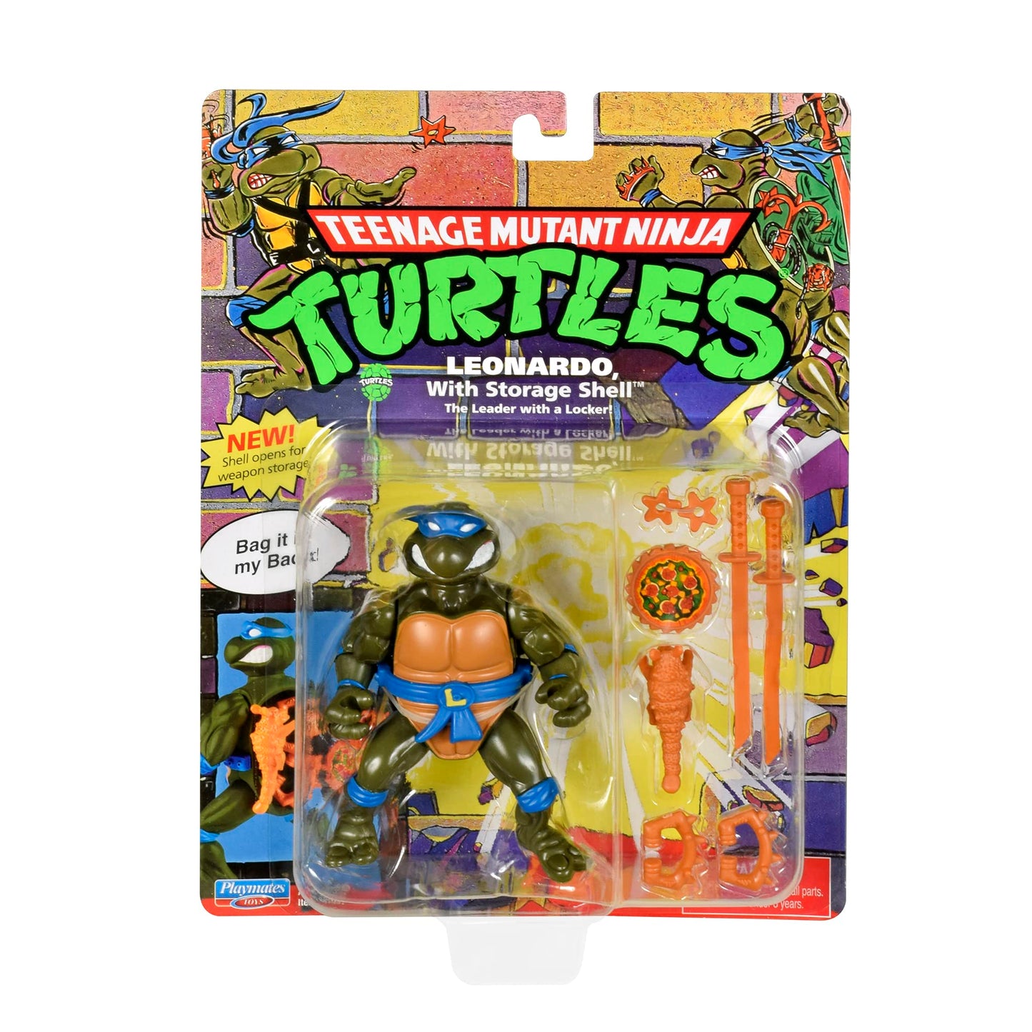Teenage Mutant Ninja Turtles 4" Classic Storage Shell Leonardo Figure - Multi Color, Plastic, Model 81031CO