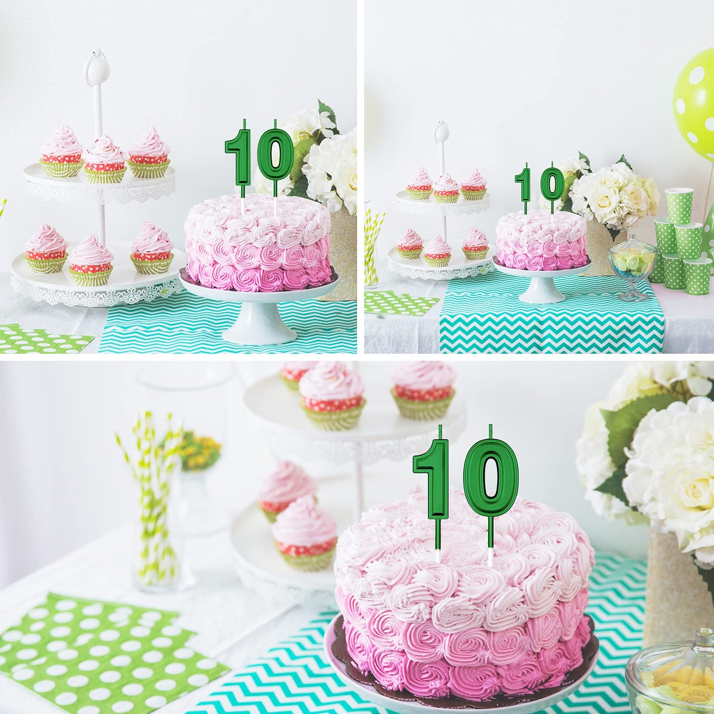 10th Birthday Candles Cake Numeral Candles Happy Birthday Cake Candles Topper Decoration for Birthday Wedding Anniversary Celebr