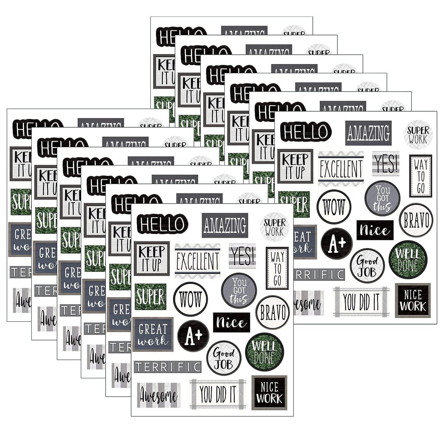 Modern Farmhouse Stickers, 120 Per Pack, 12 Packs