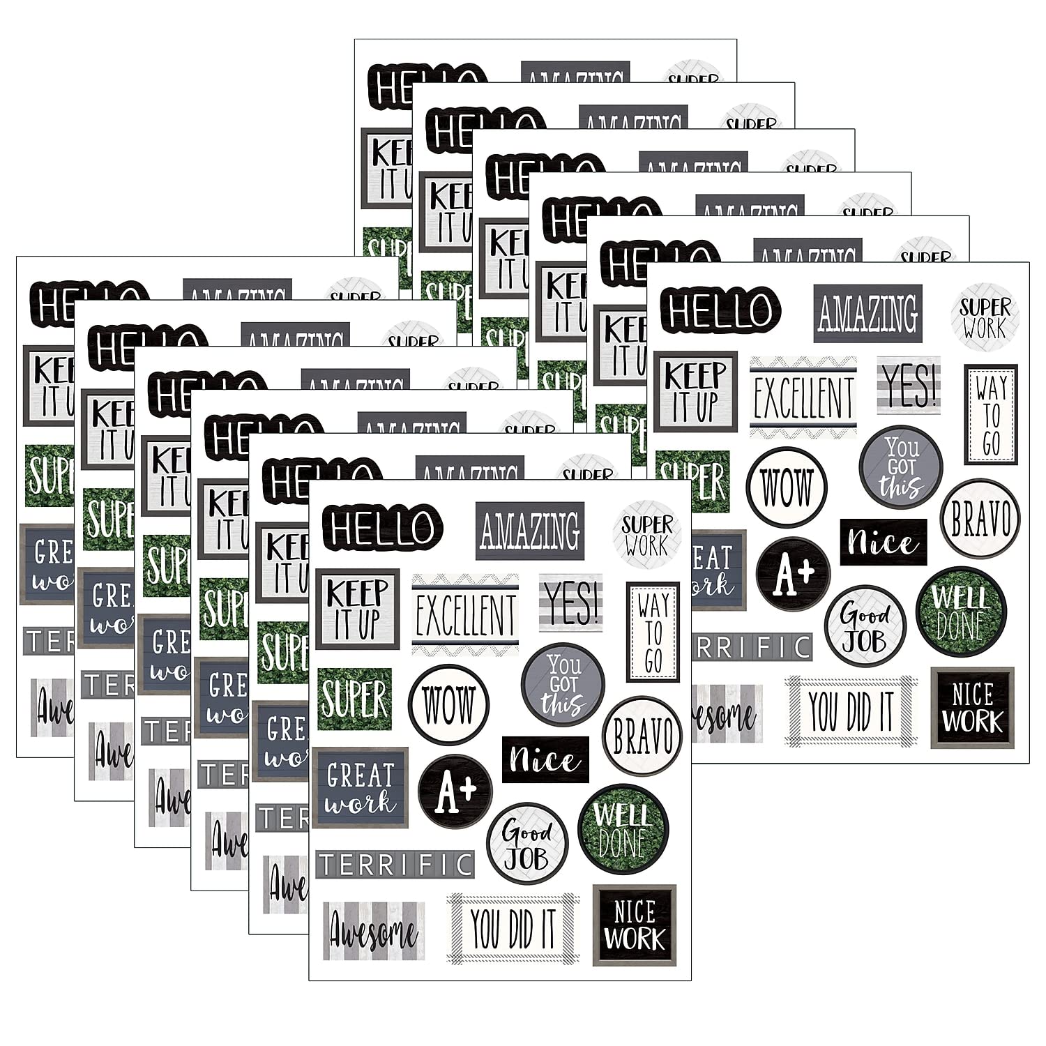 Modern Farmhouse Stickers, 120 Per Pack, 12 Packs