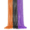 SHAOQINLIN 24Pcs Halloween Bead Necklace, Halloween Purple Black Orange Bead Necklaces, 33'' Metallic Beaded Party Necklaces for
