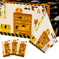 BkeeCten 3 Packs Tool Theme Plastic Tablecloths Decoration Waterproof Rectangle Cute Tool TableCover Design with Hard Hat, Nuts,