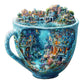Wooden Puzzles for mature-themeds  Ocean Mug Wooden Jigsaw Puzzle for mature-themeds  Unique Shaped Wood Puzzles mature-themed  Dreamy City Scenery Puzzle  Fun Gifts & Home Decor (S-8.5 * 8.5in - 100 pcs)