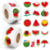 Beyumi Summer Watermelon Roll Stickers - 1000Pcs Watermelon Stickers In 2 Rolls Waterproof Vinyl Juice Popsicle Fruit Decals For Phone Laptop Bottle Notebook Luggage Computer Envelope Decor For Kids