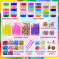 ESSENSON 34 Cups Slime Kit for Kids, DIY Butter & Crystal Slime, Party Favors for Ages 6-10, Clear Jumbo Slime Making Gift