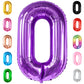 Giant, Purple 0 Number Balloons - 40 Inch | Pair 0 Digit Balloon To Other Number | Purple 0 Balloon Number For Birthday Party Supplies | Purple Number 0 Balloon For Mermaid Theme Birthday Decorations