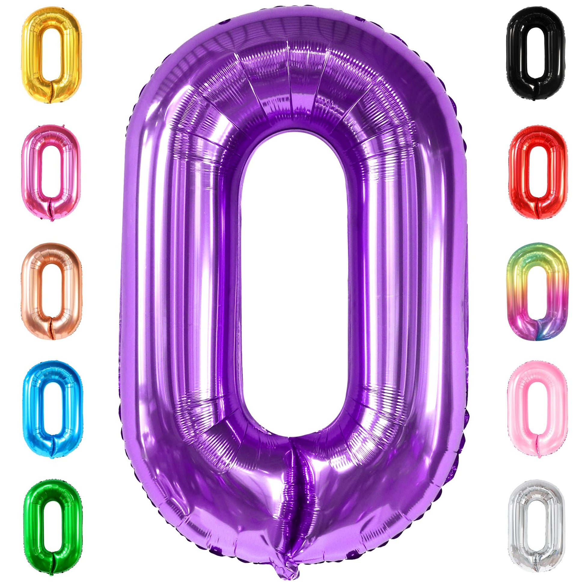 Giant, Purple 0 Number Balloons - 40 Inch | Pair 0 Digit Balloon To Other Number | Purple 0 Balloon Number For Birthday Party Supplies | Purple Number 0 Balloon For Mermaid Theme Birthday Decorations