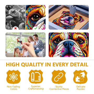 Wooden Puzzles For Adults - Advanced Bulldog Wooden Puzzle Unique Shape Dog Puzzle Wooden Jigsaw Puzzles For Adults, Wood Puzzle
