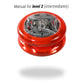 Yomega Power Brain Xp Yoyo - Professional Yoyo With A Smart Switch Which Enables Players To Choose Between Auto-Return And Manual Styles Of Play. + Extra 2 Strings & 3 Month Warranty (Red)