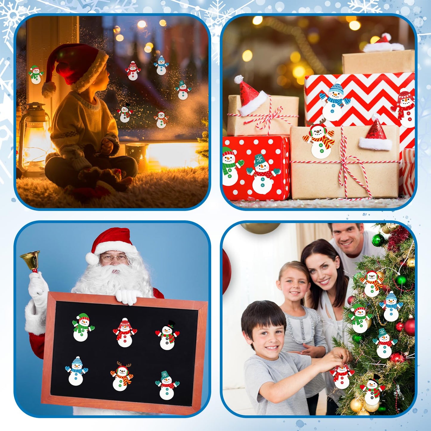 Frienda 24 Pcs Snowman Stickers Crafts for Kids Make a Snowman Stickers Christmas Winter Holiday Craft Games for Xmas Holiday Pa