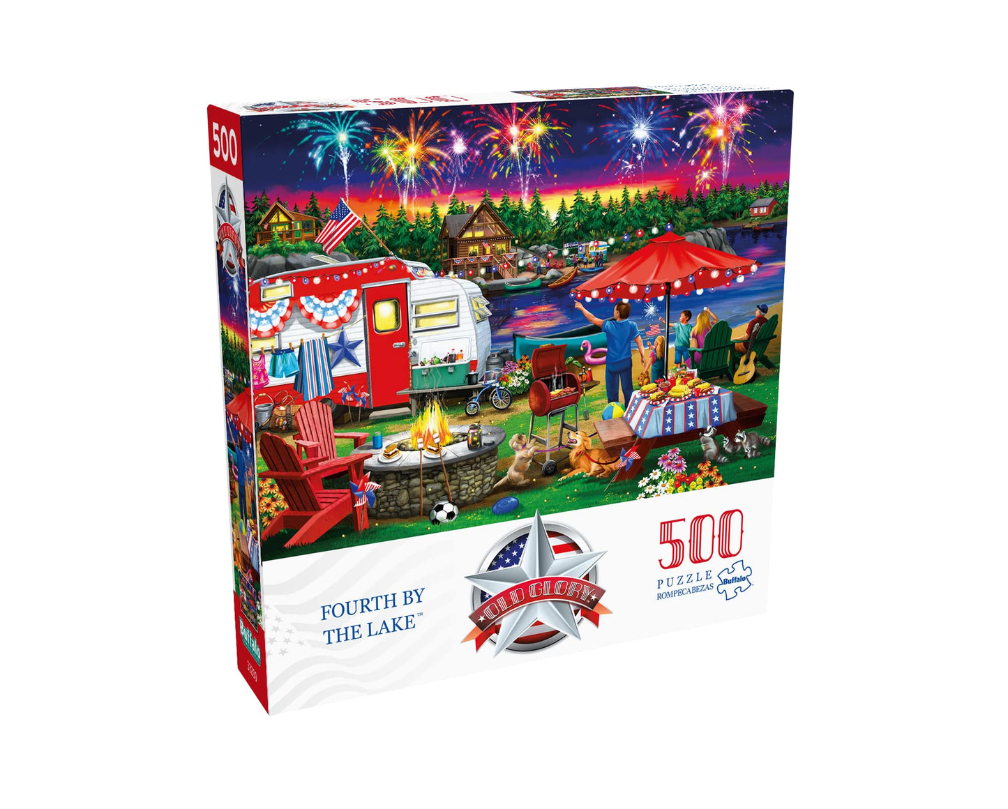 Buffalo Games 500 Piece Jigsaw Puzzle - Fourth by The Lake - Multi Color - Paper Material - Model 33207
