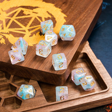 UDIXI 11 Piece Dice Set DND Polyhedral Dice Iridecent Swirls Dice for Role Playing Game Dungeons and Dragons, D&D Dice, (Pink &C