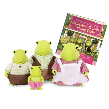 Li'l Woodzeez Tidyshine Turtle Family Set - 4 Collectible Dolls with Storybook - Multicolor - Gift for Kids Age 3+
