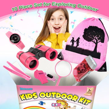 YOPINSAND Kids Explorer Kit & Bug Catcher Kit, Camping Gear for Kids, Outdoor Exploration Set with Backpack & Binoculars, Ideal