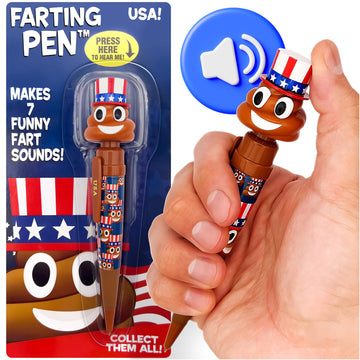Kamhi World Farting Poop Pen With Multiple Funny Sounds - Perfect Novelty Gift For Kids, Teens & Boys - Functioning Pen & Prank Toy For The Entire Family, Fun Gag Present With Big Laughs (Usa)