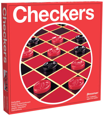 Pressman Checkers -- Classic Game With Folding Board And Interlocking Checkers ,5'