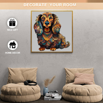 Wooden Puzzles For Adults, Wooden Adult Puzzles, Long-Hairs Dachshund Dog Puzzles For Puzzle Lover, Family Puzzle Games (M-10.4 * 11In 190 Pcs)