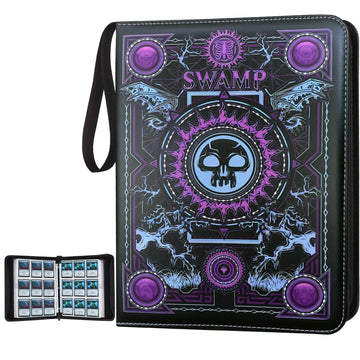 MTGPRO Trading Card Binder 9 Pocket Card Binder with Sleeves 720 Double Sided Pocket enhanced Collector Card Album Card Collection Folder for MTG TCG Yugioh Game Cards (Purple)