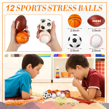 Leifide 48 Pcs Basketball Soccer Football Baseball Party Favors Supplies 12 Silicone Bracelet 12 Drawstring Treat Bag 12 Mini St