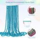 ZZYFGH 33'' 7mm St Patricks Day Beads Necklace, Metallic Teal Bead Necklace Bulk, Mardi Gras Round Beaded Necklaces for Party Fa