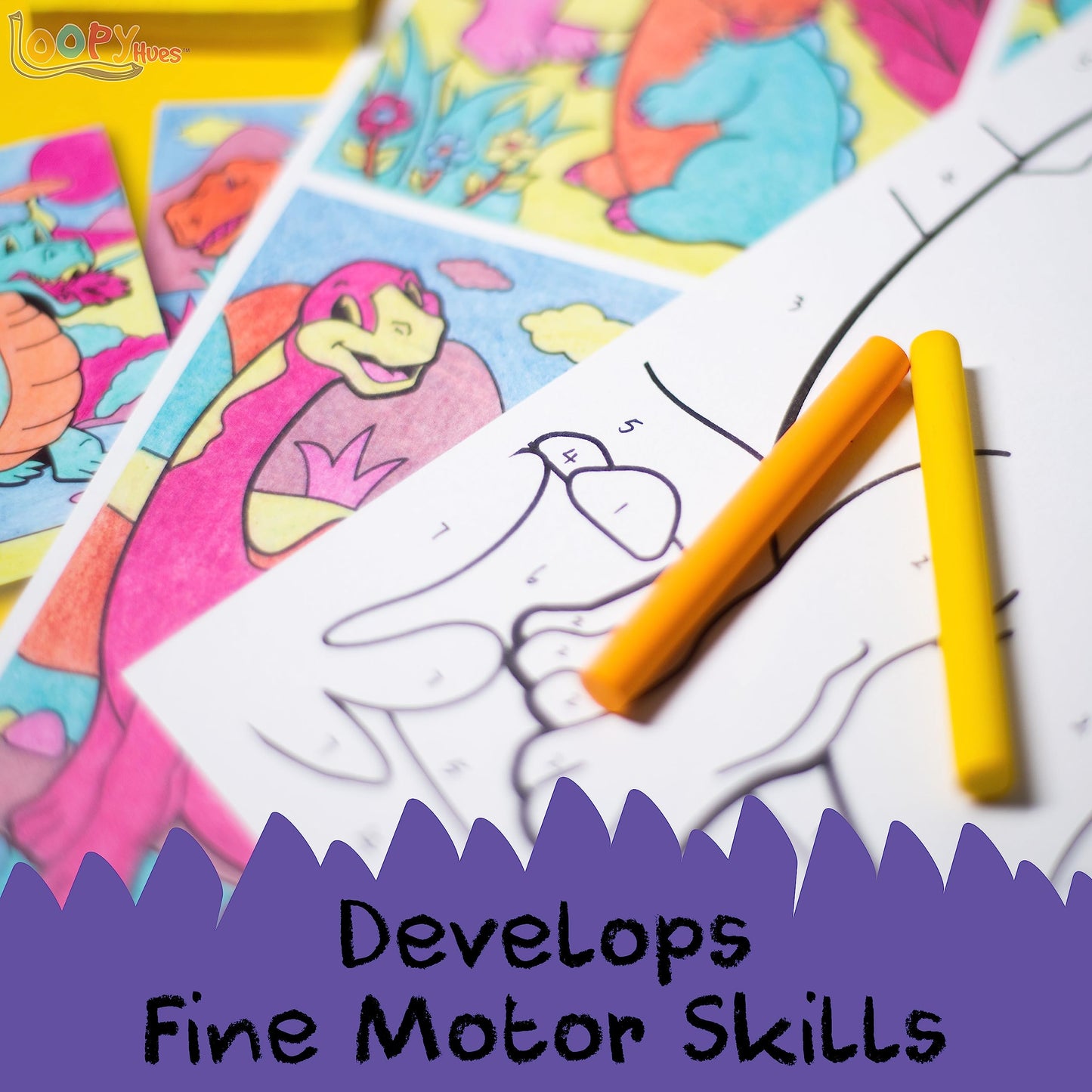 Loopy Hues Bendable Crayons For Kids, Arts & Crafts, School Supplies, 3D Letter & Number Crayons, No Sharpening Needed, Assorted