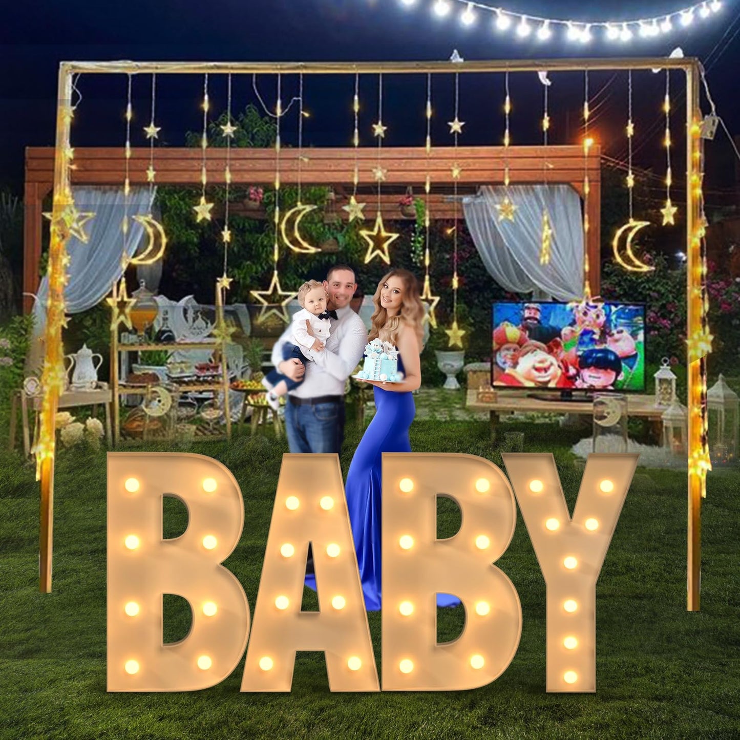 Marquee Light Up Letters, 3Ft Large Letters For Party Decorations, Marquee Numbers, Mosaic Balloon Frame, Baby Letters For Baby