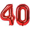 40 In Red Number Balloons Helium Foil Mylar Balloon Birthday Party Banquet Decoration Digital 40