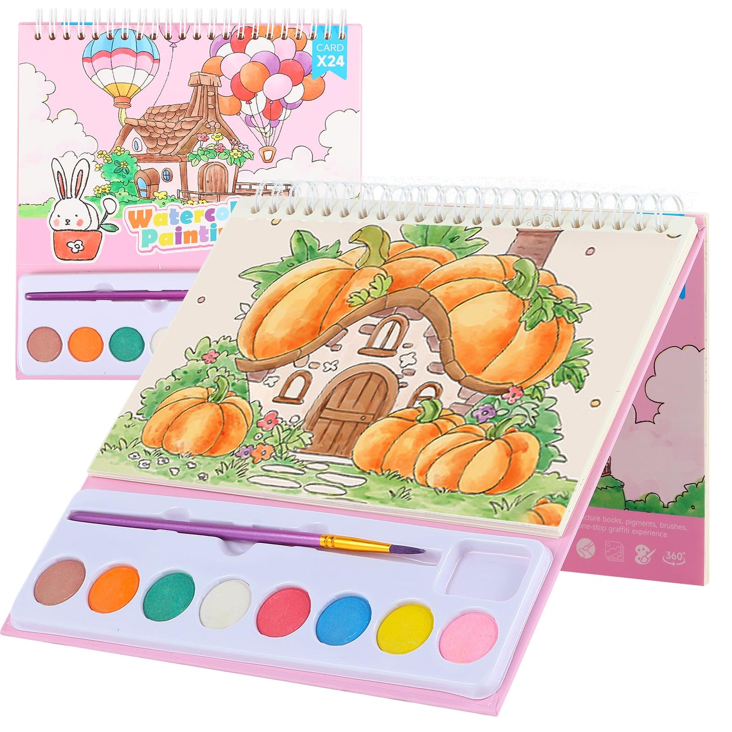 Watercolor Coloring Books for Kids Watercolor Paint Book water color paint sets for kids coloring books for kids ages 4-8 Water 